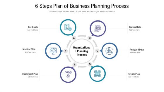 6 Steps Plan Of Business Planning Process Ppt PowerPoint Presentation Gallery Maker PDF