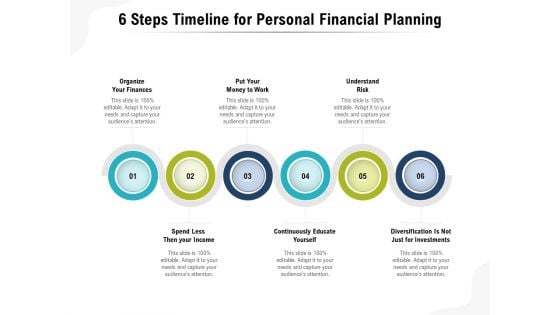 6 Steps Timeline For Personal Financial Planning Ppt PowerPoint Presentation Gallery Outfit PDF