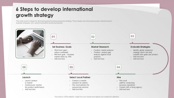6 Steps To Develop International Growth Strategy Ppt Model Deck PDF 6 Steps To Develop International Growth Strategy Ppt Model Deck PDF