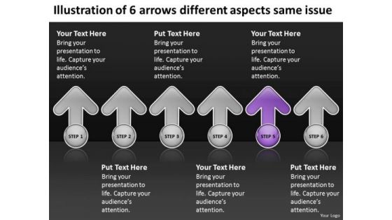 6 Arrows Different Aspects Same Issue Ppt Real Estate Business Plan Template PowerPoint Slides