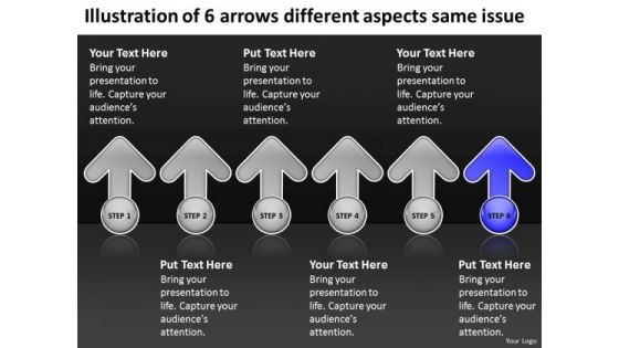 6 Arrows Different Aspects Same Issue Ppt Sample Business Plan PowerPoint Templates