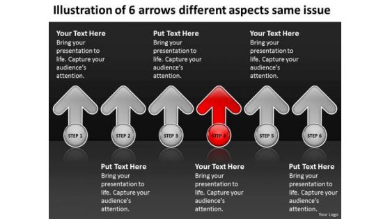 6 Arrows Different Aspects Same Issue Restaurant Business Plan PowerPoint Slides