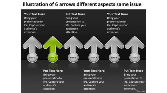 6 Arrows Different Aspects Same Issue Strategic Business Plans PowerPoint Templates