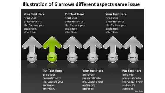 6 Arrows Different Aspects Same Issue Strategic Business Plans PowerPoint Templates