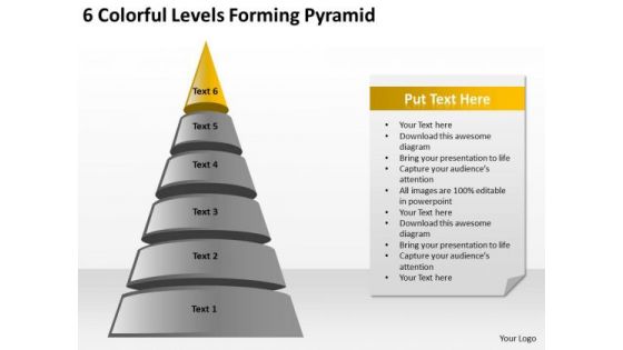 6 Colorful Levels Forming Pyramid Ppt Small Business Plan Software PowerPoint Templates