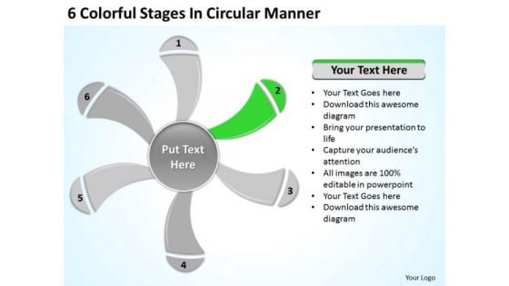 6 Colorful Stages In Circular Manner Ppt Business Plan PowerPoint Slides 6 Colorful Stages In Circular Manner Ppt Business Plan PowerPoint Slides