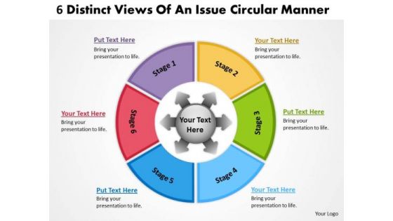 6 Distinct Views Of An Issue Circular Manner Flow Chart PowerPoint Slides 6 Distinct Views Of An Issue Circular Manner Flow Chart PowerPoint Slides