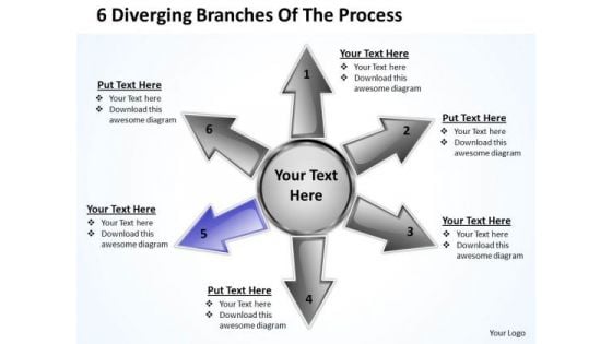 6 Diverging Branches Of The Process Ppt Relative Circular Arrow Chart PowerPoint Templates 6 Diverging Branches Of The Process Ppt Relative Circular Arrow Chart PowerPoint Templates