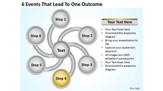 6 Events That Lead To One Outcome Business Plan Templet PowerPoint Slides