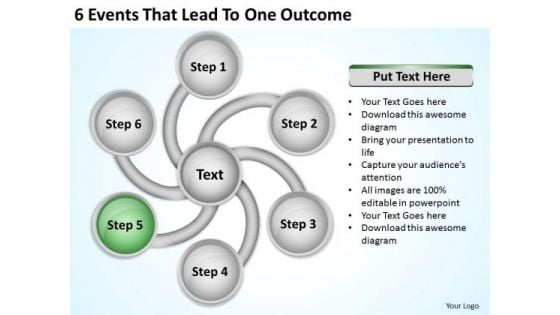 6 Events That Lead To One Outcome Ppt Executive Business Plan PowerPoint Templates