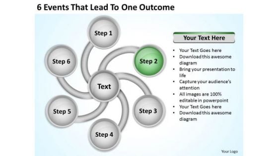 6 Events That Lead To One Outcome Top Business Plan PowerPoint Slides