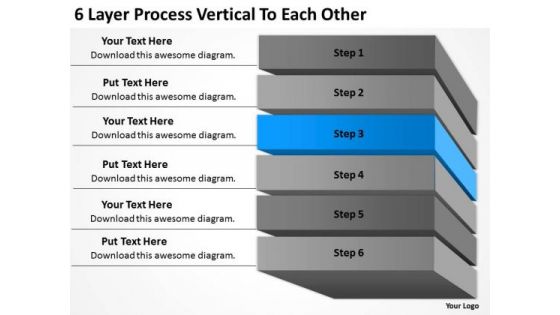 6 Layer Process Vertical To Each Other Ppt Business Plan Example PowerPoint Templates