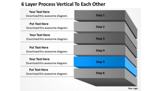 6 Layer Process Vertical To Each Other Ppt Record Label Business Plan PowerPoint Templates