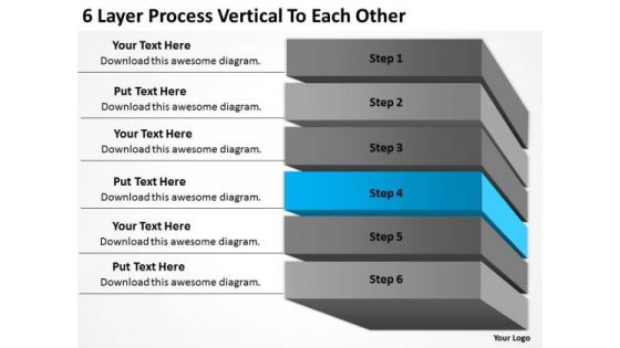 6 Layer Process Vertical To Each Other Ppt Starting Small Business PowerPoint Templates