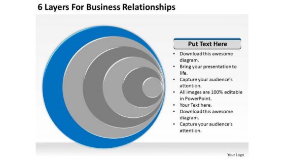 6 Layers For Business Relationships Ppt Plan Format PowerPoint Slides