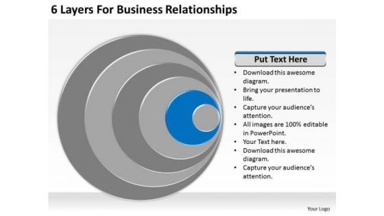 6 Layers For Business Relationships Short Plan Template PowerPoint Slides