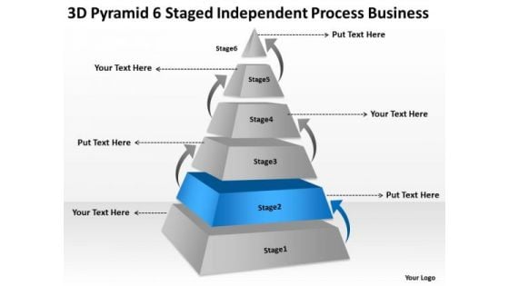 6 Staged Independent Process Business Ppt Plans Templates For Free PowerPoint Slides