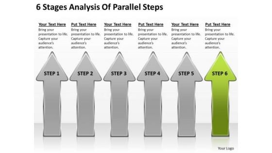 6 Stages Analysis Of Parallel Steps By Business Plan Template PowerPoint Slides