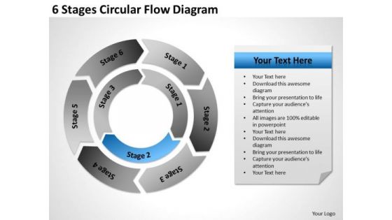 6 Stages Circular Flow Diagram Ppt Small Business Plan PowerPoint Slides