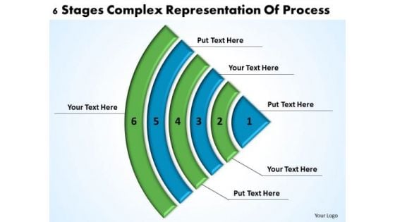 6 Stages Complex Representation Of Process Good Business Plan Examples PowerPoint Templates