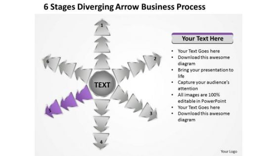 6 Stages Diverging Arrow Business Process Ppt Circular Spoke Network PowerPoint Templates