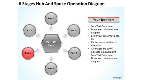 6 Stages Hub And Spoke Operation Diagram Ppt Business Executive Summary PowerPoint Slides