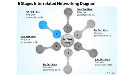 6 Stages Interrelated Networking Diagram Ppt Business Plan For Startup PowerPoint Slides