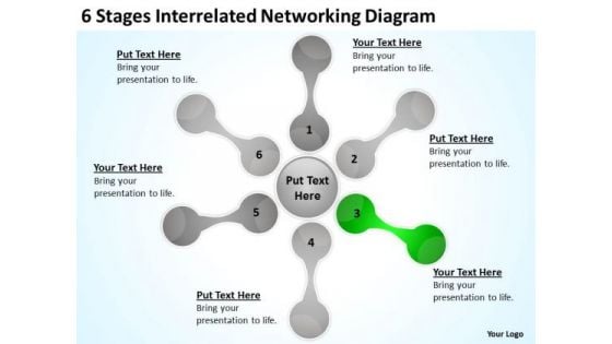 6 Stages Interrelated Networking Diagram Ppt Business Plan PowerPoint Slides