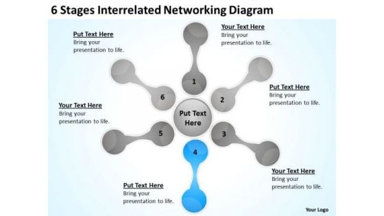 6 Stages Interrelated Networking Diagram Ppt How Business Plan PowerPoint Slides