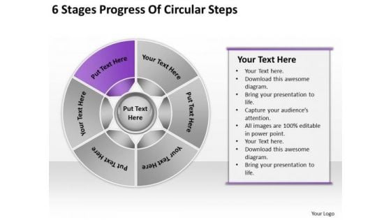 6 Stages Progress Of Circular Steps Ppt Business Action Plan Template PowerPoint Templates