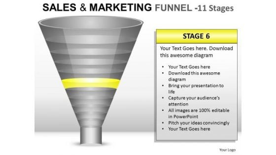 6 Stages Sales And Marketing Funnel PowerPoint Slides And Ppt Diagram Templates