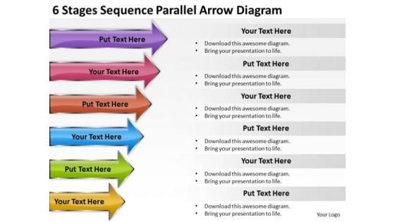 6 Stages Sequence Parallel Arrow Diagram Palo Alto Business Plan PowerPoint Slides