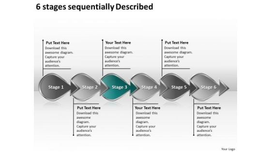 6 Stages Sequentially Described Chart Technical Support Process Flow Chart PowerPoint Templates