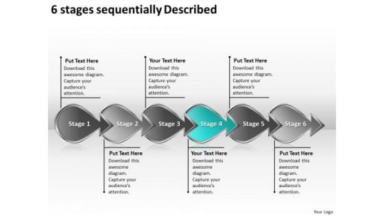 6 Stages Sequentially Described Technical Support Process Flow Chart PowerPoint Templates