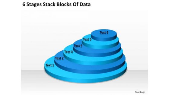 6 Stages Stack Blocks Of Data Download Business Plan Template PowerPoint Slides