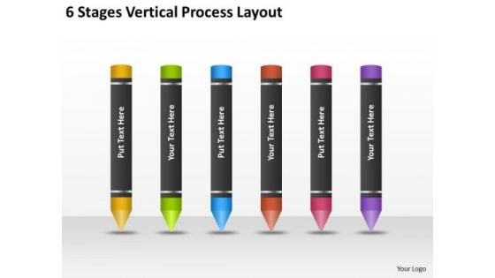 6 Stages Vertical Process Layout Business Plan Template PowerPoint Templates