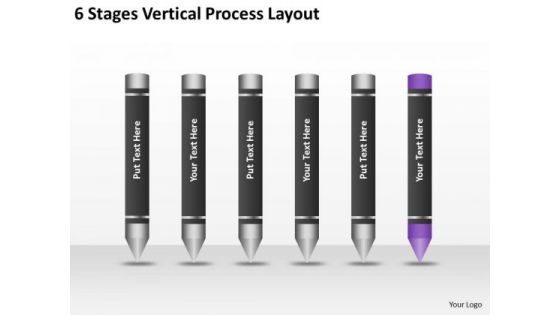 6 Stages Vertical Process Layout Ppt Business Plan Template PowerPoint Slides