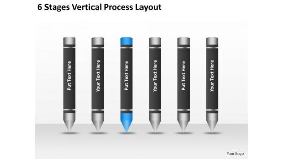6 Stages Vertical Process Layout Ppt Format Business Plan PowerPoint Templates