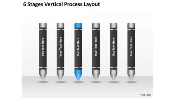 6 Stages Vertical Process Layout Ppt Format Business Plan PowerPoint Templates