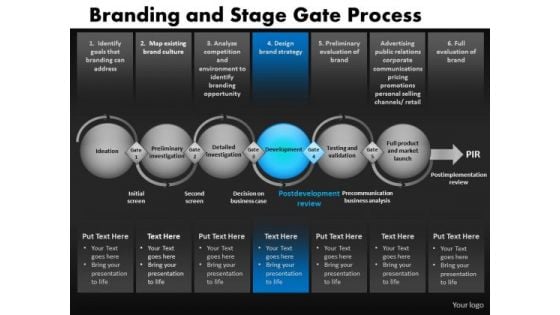 6 Stages With Gates Process Diagram PowerPoint Slides Ppt Templates