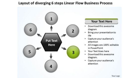 6 Steps Linear Flow Business Process Ppt Relative Circular Arrow PowerPoint Slides