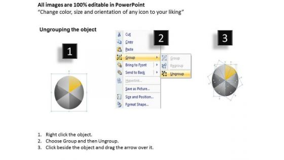 6 Steps Pie Chart Process Business Plan Template PowerPoint Slides