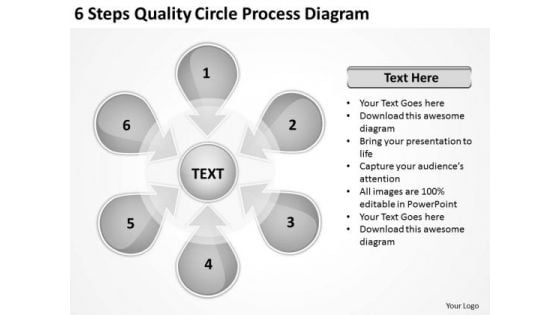 6 Steps Quality Circle Process Diagram How Do Make Business Plan PowerPoint Slides