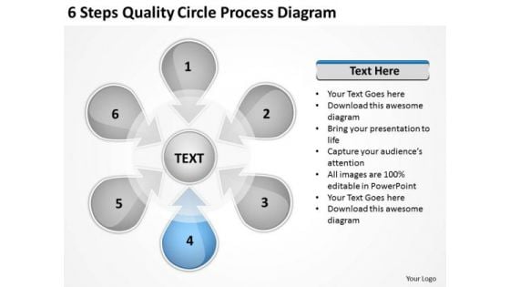 6 Steps Quality Circle Process Diagram Retail Business Plan Template PowerPoint Slides