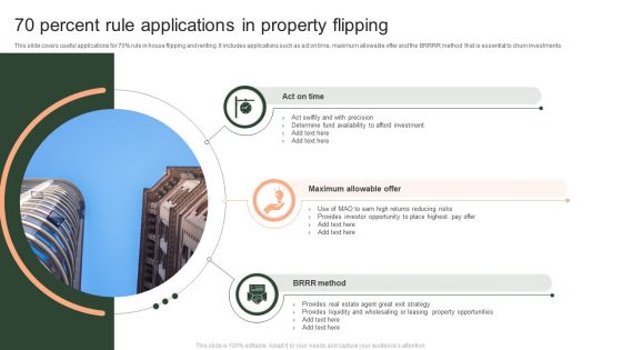 70 Percent Rule Applications In Property Flipping Ppt PowerPoint Presentation File Mockup PDF