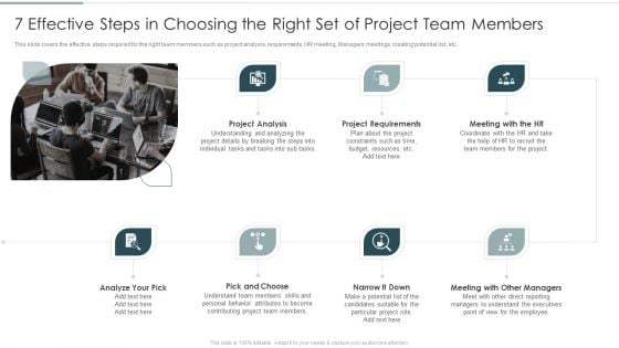 7 Effective Steps In Choosing The Right Set Of Project Team Members Formats PDF