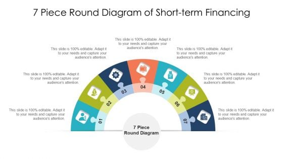 7 Piece Round Diagram Of Short Term Financing Ppt PowerPoint Presentation Gallery Graphic Images PDF