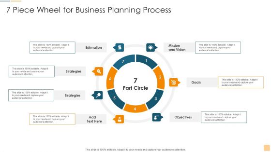 7 Piece Wheel For Business Planning Process Ppt Outline Background Images PDF