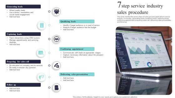 7 Step Service Industry Sales Procedure Formats PDF