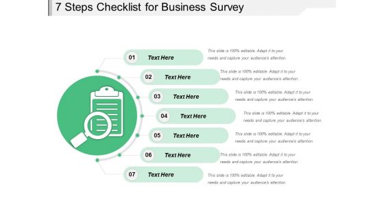 7 Steps Checklist For Business Survey Ppt PowerPoint Presentation Outline Diagrams PDF